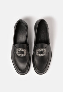 Aurlands Trachtenschuhe fmit Schuhschnalle aus oxidiertem Silber - Original Penny Loafer
