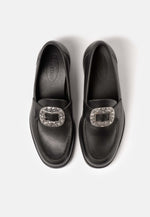 Lade das Bild in den Galerie-Viewer, Aurlands Trachtenschuhe fmit Schuhschnalle aus oxidiertem Silber - Original Penny Loafer
