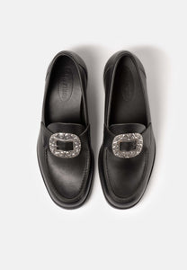 Aurlands Trachtenschuhe fmit Schuhschnalle aus oxidiertem Silber - Original Penny Loafer