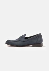 Buxton Navy Nubuck - The Original Penny Loafer