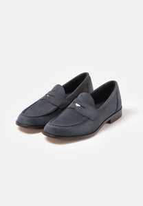 Buxton Navy Nubuck - The Original Penny Loafer