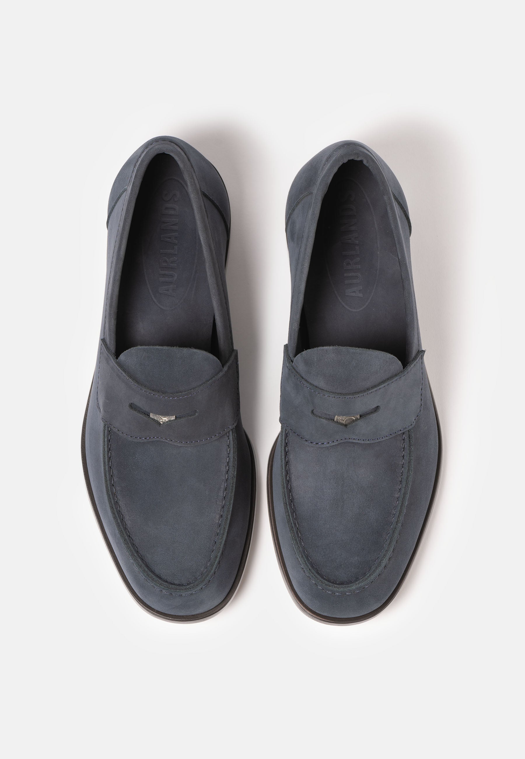 Buxton Navy Nubuck - The Original Penny Loafer