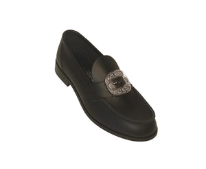 Bunad Schuhe mit Schuhschnalle aus oxidiertem Silber - Modell Wangen