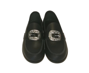Bunad Schuhe mit Schuhschnalle aus oxidiertem Silber - Modell Wangen