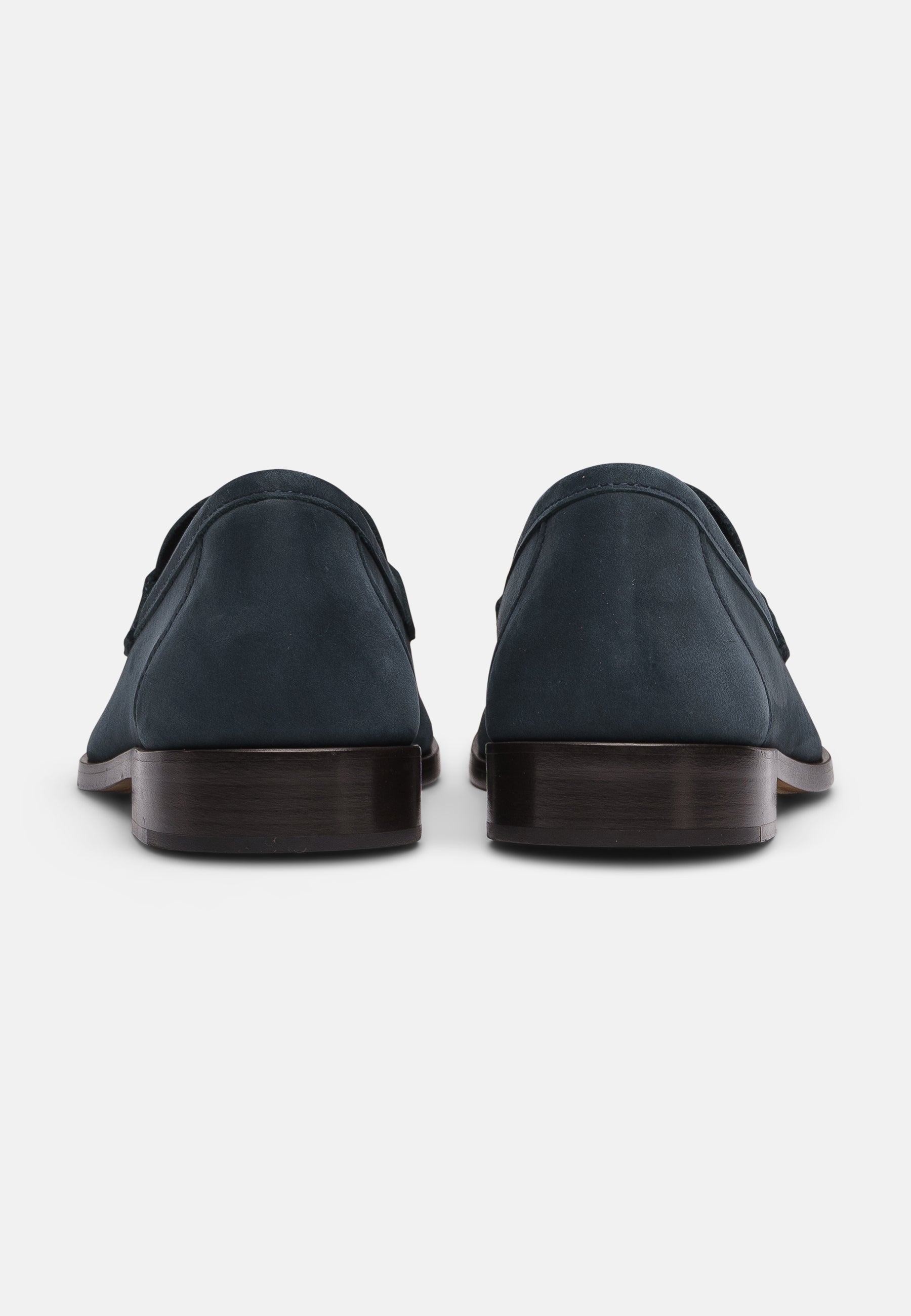 Bunadsko i Buxton Navy Nubuck med oksidert sølv