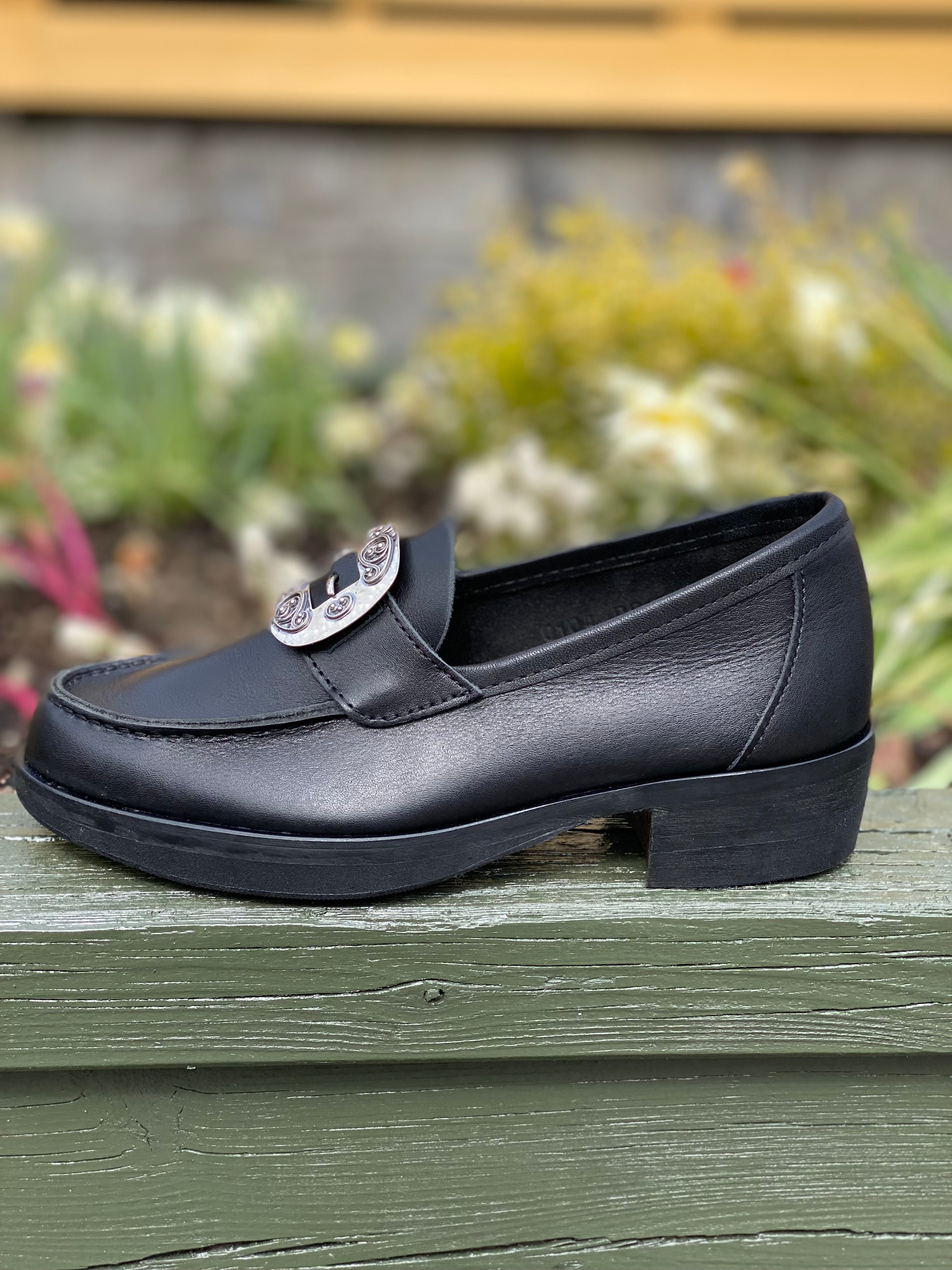 Aurlands Trachtenschuhe fmit Schuhschnalle aus oxidiertem Silber - Original Penny Loafer